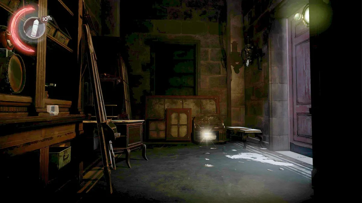 Dishonored 2 Dunwall Tower Storage Room - highlighted