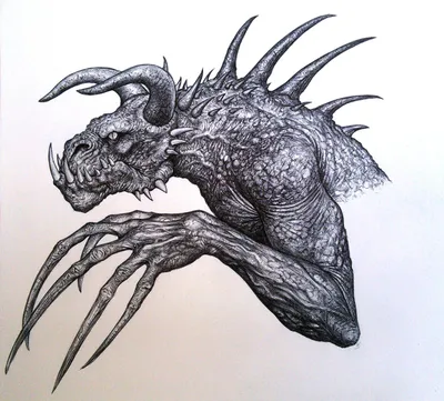 Deathclaw in Ballpoint Pen
