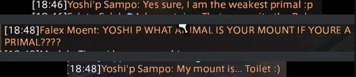 FFXIV Yoshi P Primal Toilet