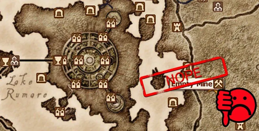 Oblivion Empty Mine - highlighted