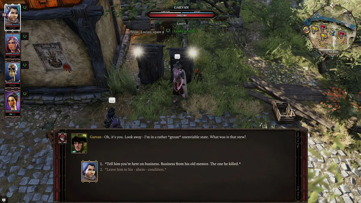 Kill Garvan with Tainted Stew - highlighted