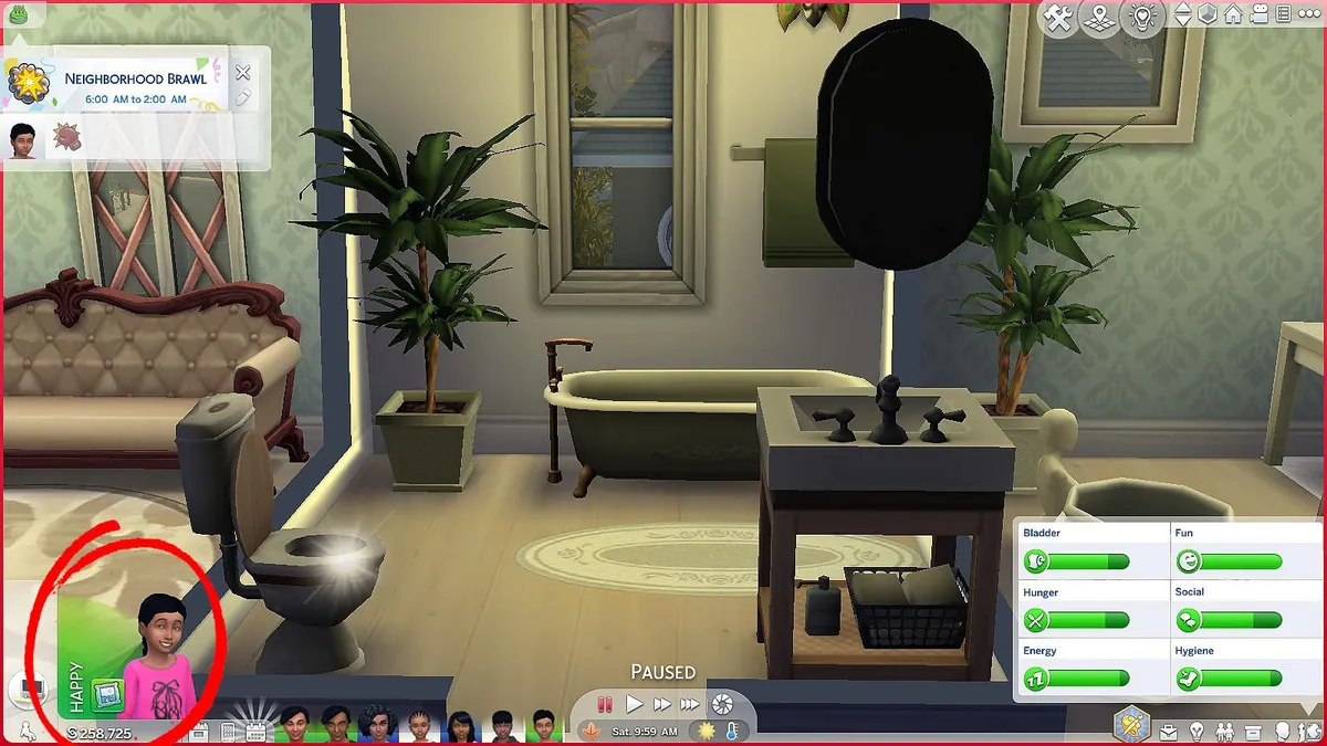 The Sims Bathroom-Inspired Moods - highlighted